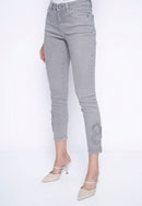 Dimensional Embellished Ankle-Length Jeans Side View