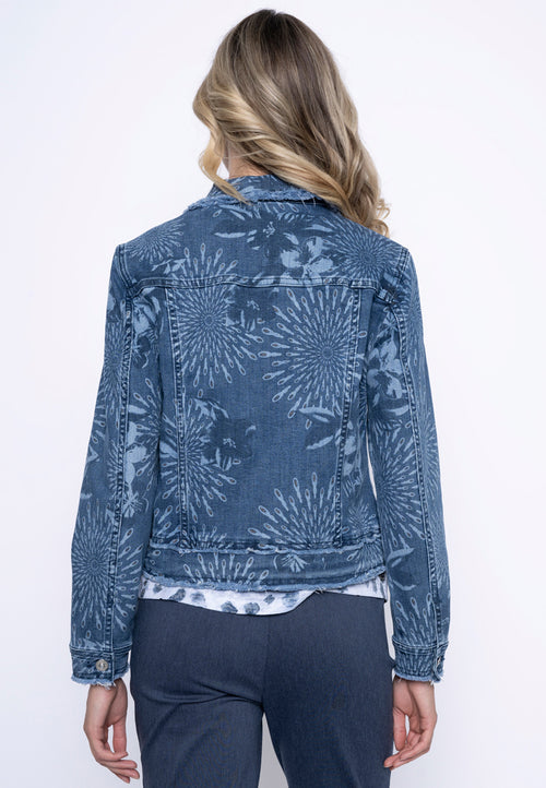 Printed Denim Jacket Back View