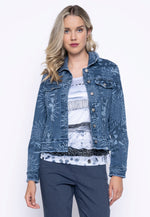 Printed Denim Jacket Front View