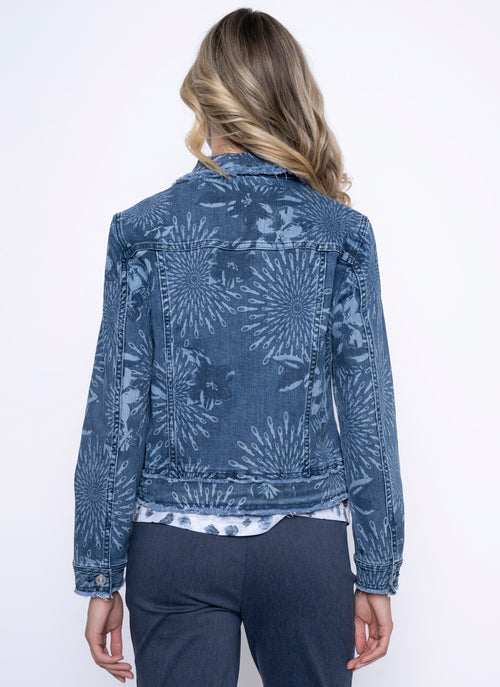 Printed Denim Jacket Back View