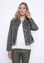 Lace Trim Denim Jacket Front View