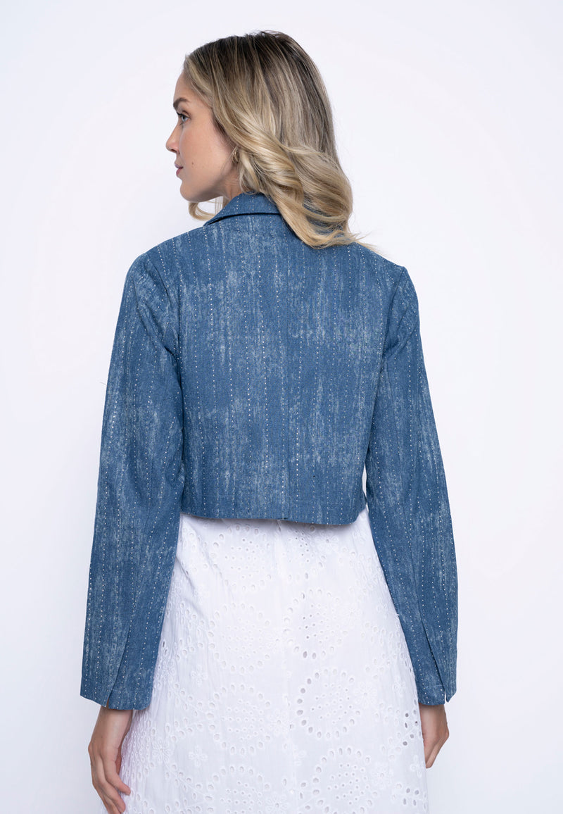 Embellished Cropped Blazer Back View