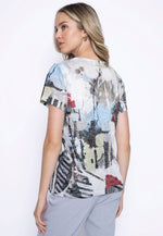 Short Sleeve Printed Top Back View