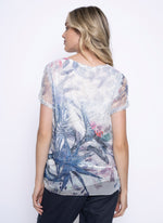 Printed Sequin Net Top Back View