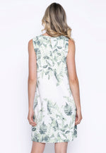 Lace Trim Sleeveless Printed Dress Back View