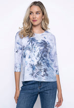 3/4 Sleeve Printed Top Front View