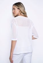 Appliqué V-Neck Top Back View