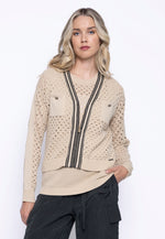 Zip-Front Open-Knit Jacket