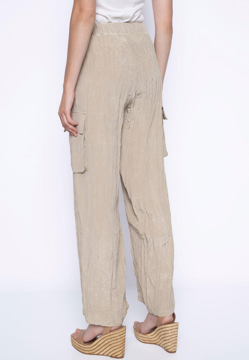 Wide-Leg Cargo Pants Back View