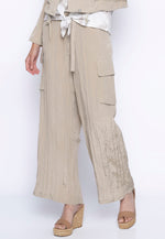 Wide-Leg Cargo Pants Front View