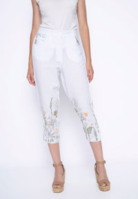 Printed Linen Capri