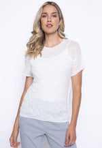 Short Sleeve Pleated Top Front View