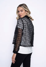 Zip-Front Cropped Embellished Jacket Back View