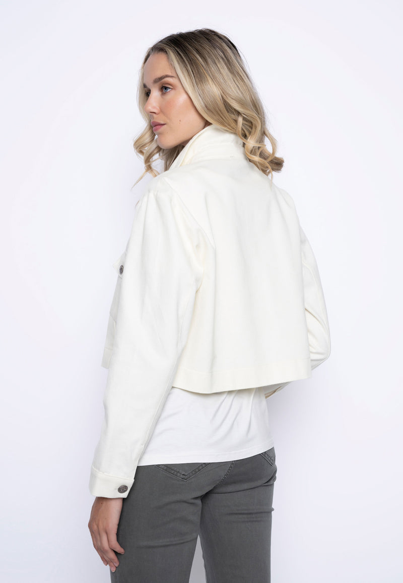 Patch Pocket Cropped Jacket Back View