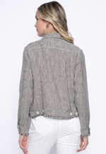 Button-Front Linen Jacket Back View