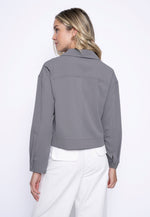 Button-Front Twill Jacket Back View