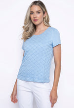 Short-Sleeve Smocked Top Front View