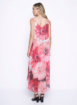 Chiffon Overlay Long Dress Back View