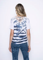 Printed Top with Drawstring Hem Back View