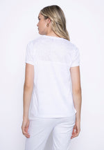 Embellished Printed Short Sleeve Top Back View