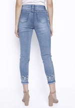 Frayed Edged Embellished Jeans Back View