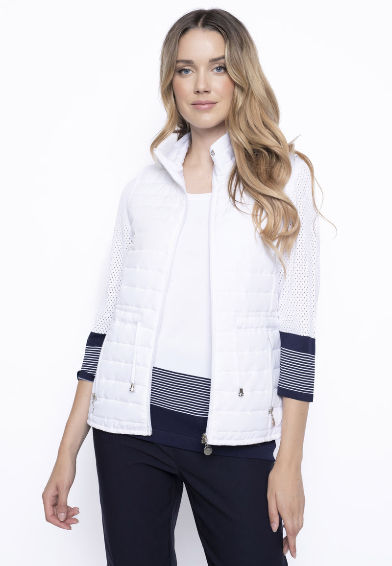 Quilted Vest With Drawstrings Front View
