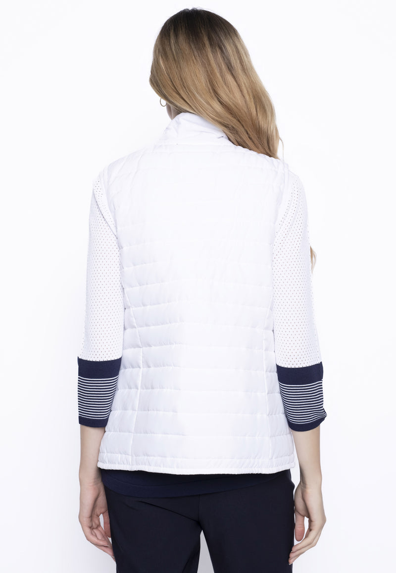 Quilted Vest With Drawstrings Back View