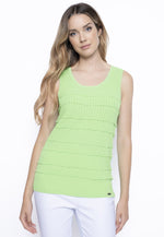 Lettuce-Edge Knitted Tank Front View
