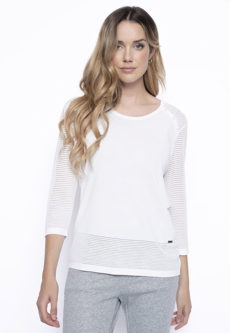 3/4 Sleeve Knitted Top Front View
