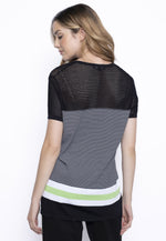 Short Sleeve Knitted Stripe Top Back View