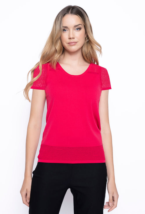 Cap Sleeve Knitted Top Front View