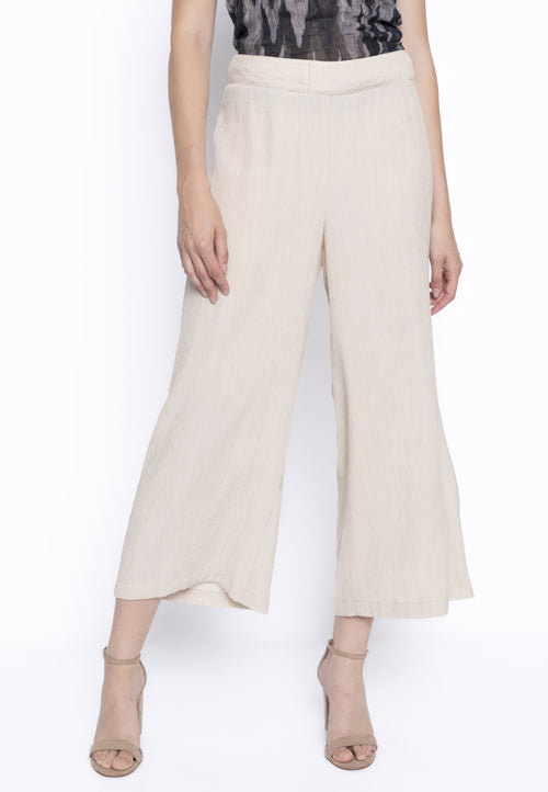 Textured Wide-Leg Pants Front View