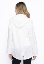 Button-Front Hooded Jacket Back View