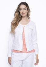 Lace Trim Button-Front Jacket