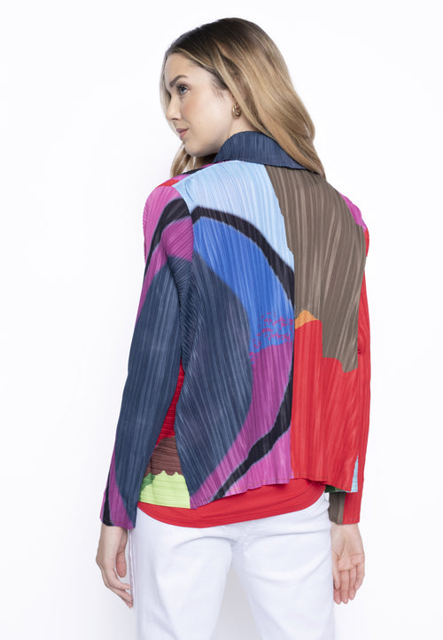 Multi Color Pleated Jacket Back View