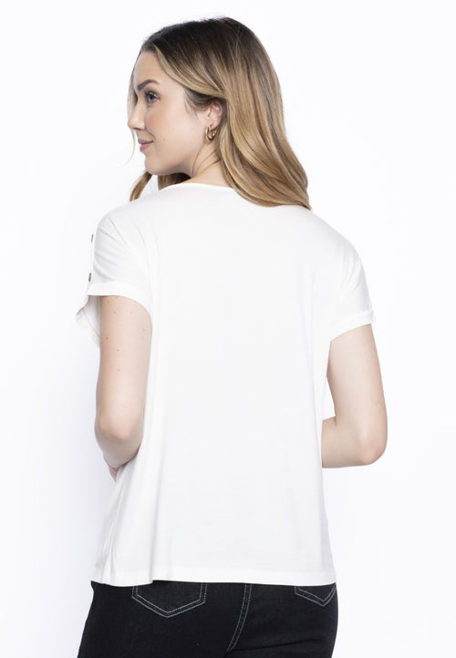 Printed T-Shirt With Button Details Back View