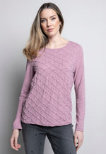 Crew Neck Smocked Top Front View