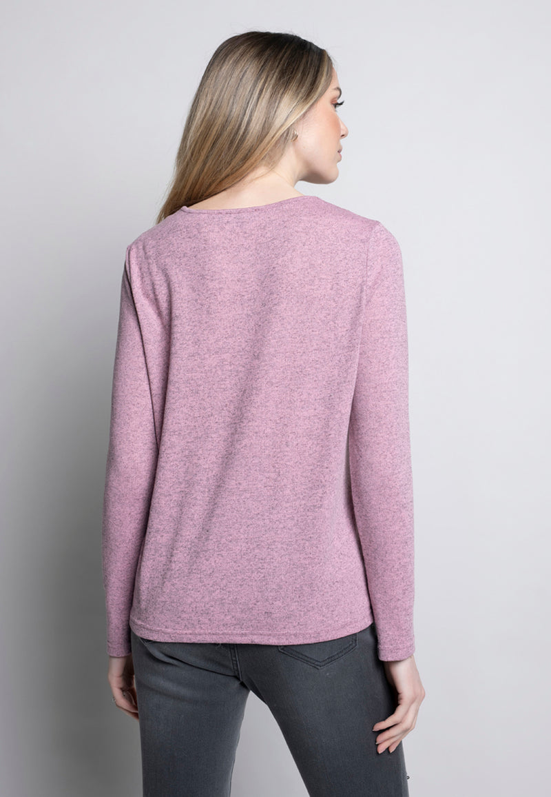 Crew Neck Smocked Top Back View