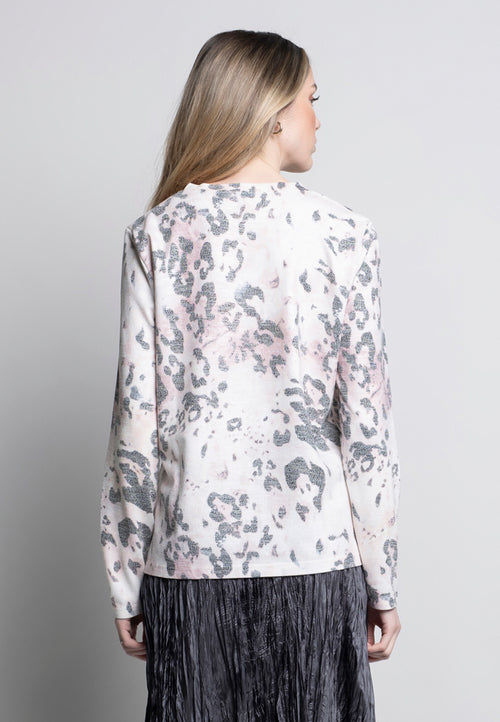 Embellished V-Neck Printed Top Back View