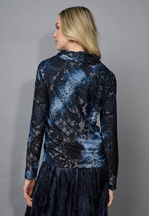 Cowl Neck Asymmetrical Top Back View