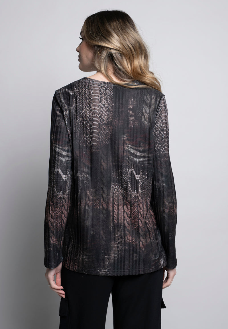 V-Neck Printed Top Back View