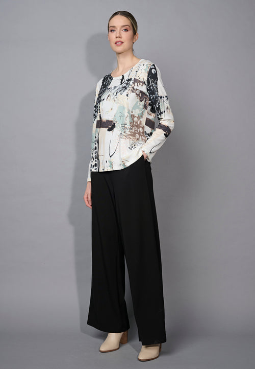 Wide-Leg Center-Seamed Pants Front View