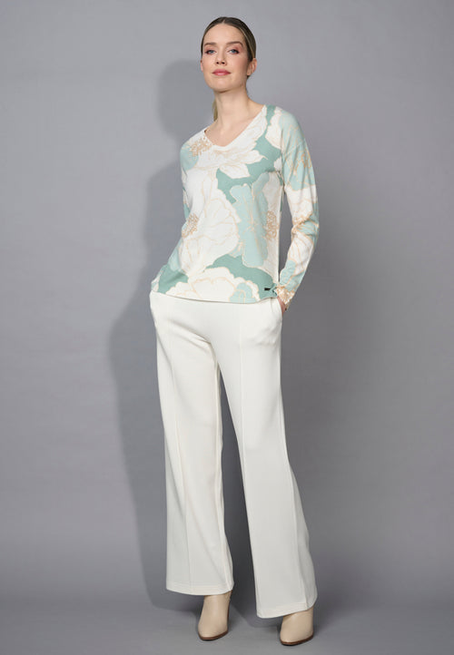 Wide-Leg Center-Seamed Pants Front View