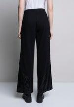 Wide-Leg Pants With Waxed Inserts Back View