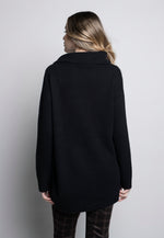 Draped Neck Asymmetrical Sweater Top Back View