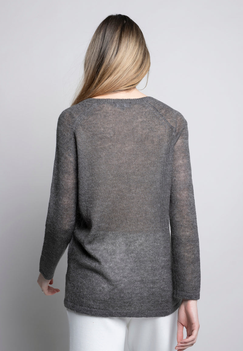 V-Neck Foil Printed Top Back View