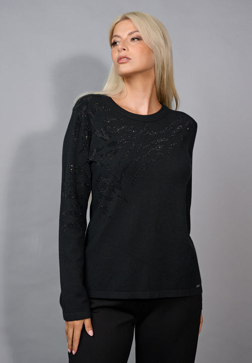 Animal Print Rhinestone Top Front View