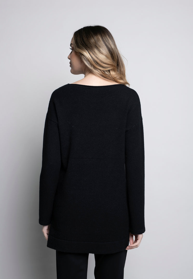 Boat Neck High-Low Top Back View