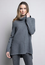 Cowl Neck Textured Top Front View