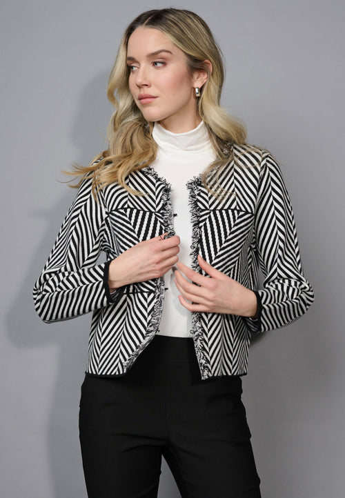Chevron Fringed Jacket Front View